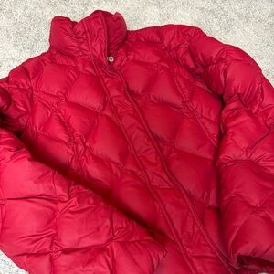 Eddie Bauer Women's Goose Down Red Quilted Puffer Jacket Size Small